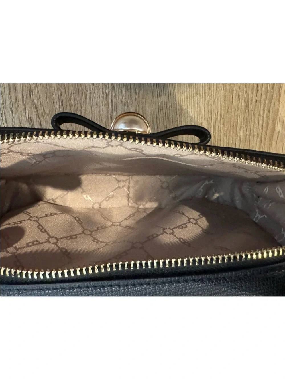 Ted Baker London Black Crossbody Bag with Pear Bow Details NWOT
